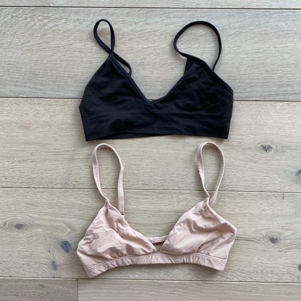 Skims Bralettes Set of 2 Both Size Small black nude